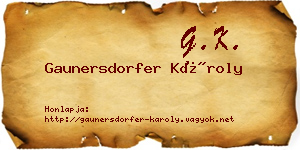 Gaunersdorfer Károly névjegykártya